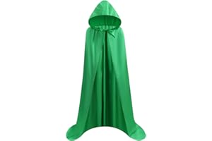 Proumhang Larga Capa con Capucha Medieval Vampiro Traje de Bruja Mujer Halloween Disfraz Carnaval Navidad Adulto