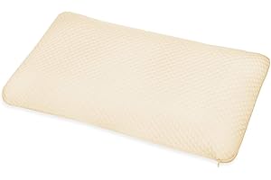ABAKUHAUS Poduszka ergonomiczna z poszewką z tkaniny, łatwa pielęgnacja, pianka profilowana z pamięcią kształtu, ogranicza chrapanie, dzianina żakardowa i bawełna organiczna, 40 x 70 cm, żółta