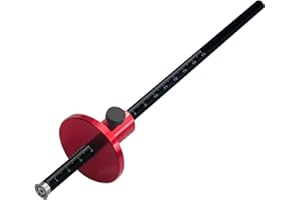 ACOUTO Regulowany Przyrząd do Znakowania kół, Skale Metryczne i Calowe Narzędzie do Trasowania Drewna ze Stopu Aluminium z Pokrętłem Radełkowanym do Znakowania Przy Obróbce Drewna, do