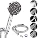 Produktbild HANHJ Duschkopf Mit Schlauch, Qhui Duschkopf Universelle Armatur Mit Einstellbaren 5 Sprays Modi Bad Duschkopf Handheld Chrom Massageerlebnis,1
