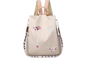 CRGANGZY Oxford - Mochila antirrobo con bordado de flores para mujer