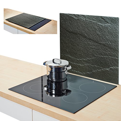 Zeller 26289 Herdblende-/Abdeckplatte „Schiefer“, Glas, anthrazit, 56 x 50 x 0.78 cm - 2