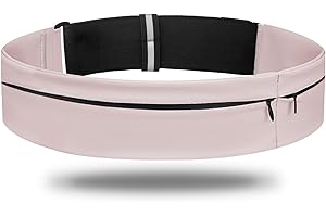 LELE LIFE 2 Pocket Running Belt, Ultra Light Sweat Resistant Fanny Pack for Men Women, Adjustable Waist Bag Money Belt Phone Holder for Runners Fitness Exercise Workout (Pink，S 65cm - 80cm Waist)