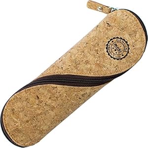 Portuguese Cork Pencil and Reading Glasses Case - Authentic and Unusual Handmade Vintage Gift, Yellow, S