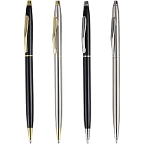 Stylos à Bille Rétractables Métal Bois 2 Pièces + 4 Recharges - Coffret Cadeau Élégant