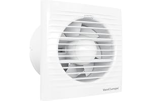 VENTEUROPE -ABS- Ø 125mm Ventilateur extracteur d' air avec clapet anti-retour, Moustiquaire intégré,faible consommation d'énergie 16 W,MC pour salle de bain,cuisine,bureau,WC,Garantie 5 ANS