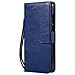 Produktbild DENDICO Huawei Y6 2018 Hülle, Leder Wallet Tasche Handyhülle mit Standfunktion und Kartenfach, Magnetverschluss Flip Etui TPU Schutzhülle für Huawei Y6 2018 - Navy Blau
