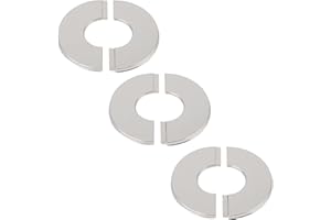 AMIJOUX 3 PCS Stainless Steel Wall Split Flange, Round Escutcheon Plate Cover for Faucets Water Pipes, Decorative Wall-Mounted Plumbing Covers Replacement Kit for Bathroom Toilet