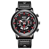 Luckhome Armbanduhr Für Damen Herren Uhr Armband Frauen Mit Lederarmband Geschäfts Klassisch Analog Quarz Dünn Luxus Elegant Leder Military Casual Datum Uhren