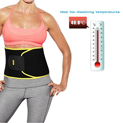 Yosoo Fitnessgürtel Abnehmgürtel Sauna Gürtel aus Atmungsaktiv Neopren Schwarz für Herren und Damen - 5