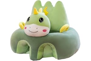 FOURIDING Siège de Soutien pour Bébé, Mignon de Dessin Animé Coussin Canapé Assis Bébé pour S'asseoir en Peluche Remplie de Coton Nouveau-né Apprend des Cadeaux de Chaise Assise pour Enfant (Dinosaure)