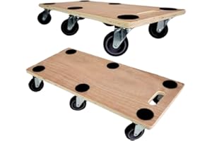 PROREGAL Chariot à roulettes Pro avec 6 roulettes | HxLxP 11x30x68cm | Capacité de Charge 300kg | Panneau de contreplaqué | Marron | 1 pièce