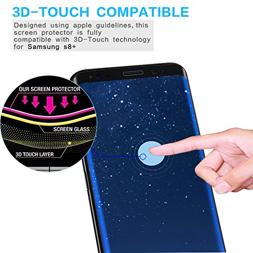 Vegbirt Galaxy S8 Plus Panzerglas Schutzfolie, Galaxy S8 + Panzerglas Schutzfolie , Full Coverage Gehärtetem Glas Panzerglas Displayschutzfolie Folie für Samsung Galaxy S8 Plus - 4