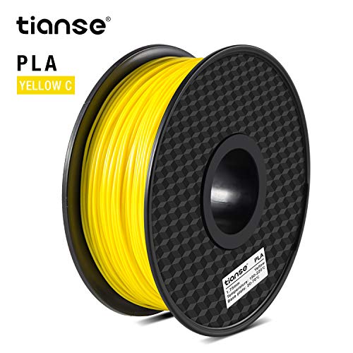 TIANSE Filamento PLA per stampanti 3D /penne 3D, 1.75mm PLA Filament 1kg, 3D Printer Filament PLA, precisione dimensionale +/- 0,03 mm, 1kg Spool (2.2 lbs) Giallo-C