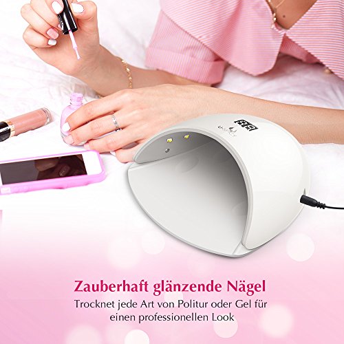 Nageltrockner Uspicy 24W Weißlicht LED für alle Gel-Polituren – UV, LED, Gel Farben, intuitive Finger Platzierung, 50.000 Stunden Nutzung, LCD-Anzeige, automatischer Sensor - 2