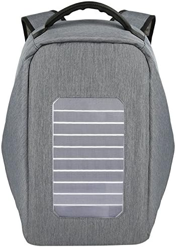 Men's Waterproof Backpack Gift Computer Bag Solar Charge Anti-Theft Bag Shoulder Bag Student Backpack,Grey-OneSize