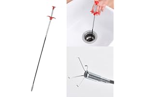 Kisbeibi Herramienta de recogida flexible, recogedor de cuatro garras extensible, herramienta para recogida de basura, fregadero/drenaje del hogar (tamaño: 0,6 m)