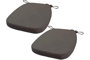 FIOVIP Cojín para Silla con Correas extraíbles, Lavable, Doble Antideslizante, Gran Elasticidad(43X42X33CM(3CM),Gris Oscuro,2 Piezas)