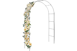 Garden Mile Extra Large 2.4m Arch Trellis For Climbing Plants Heavy Duty Garden Arches Metal Strong Tubular Arbour Ideal For Plant Supports For Outdoor Plants Indoor Use For Wedding Arch Frame