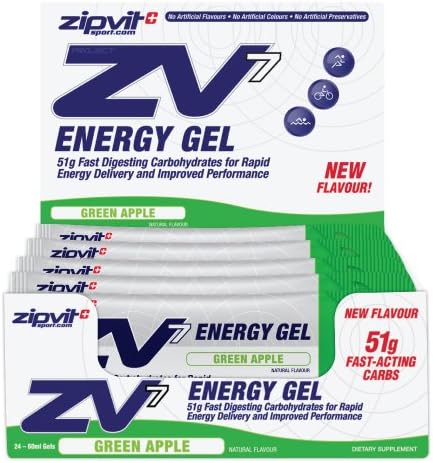 ZV7 Energy Gel, Green Apple, Box of 24 x 60ml