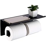 Amazon Brand - Umi Doppel Toilettenpapierhalter Edelstahl SUS304 Klorollenhalter Klopapierhalter mit Ablage WC Rollenhalter T