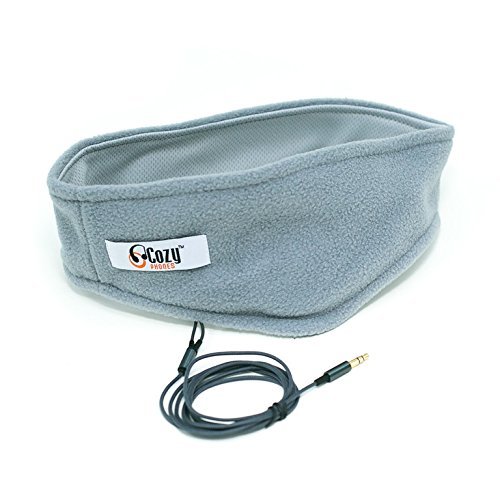 Cinta Con Auriculares Para Dormir Nueva Serie Contour CozyPhones - Con Cascos Ultra Finos Ideal En La Cama Para Viajar Meditar Insomnio - De Felpa Color Gris