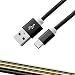 Produktbild 1m USB 3.1 Typ C Ladekabel auf USB A Anschluss - USB C Datenkabel mit Metallummantelung für Smartphone Handy Tablet in Schwarz