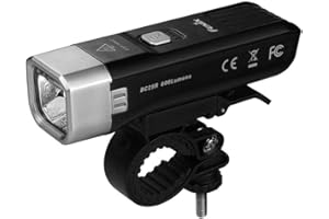 fenix Unisex BC25R ładowalna lampka do roweru dojeżdżającego do pracy, czarna, S