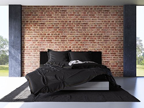 Steintapete Rot Braun Natur Stein | schöne edle Tapete im Steinmauer-Design | moderne 3D Optik für Wohnzimmer, Schlafzimmer oder Küche inkl. Newroom Tapezier Profibroschüre mit super Tipps! - 3