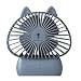 Produktbild ROIY Mini Fan Für Schreibtisch Tragbare Cartoon Fan Büro Stumm USB Lade Desktop Mini Fan Neue Kreative Handheld Fan Mini Fans Batteriebetriebenen Mini Fan Für Kinderwagen (Color : Mushroom cat Gray)