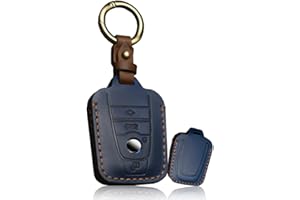 ontto Funda de piel para llave de coche para BMW i3 i8 2014 2016 2017 2018, mando a distancia con 4 botones, color azul