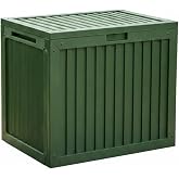 Porsima 161001-005 130LT Kilitli Organizer Kapaklı Bah&ccedil;e Balkon Kiler Sandığı &Ccedil;ok Ama&ccedil;lı Depolama Sandığı Yeşil