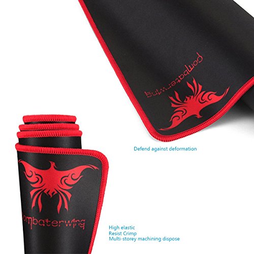Flyox Großes Gaming Mauspad, Wasserdicht mit Anti-Rutsch-Gummi-Basis (701 * 300 * 2 mm) (Schwarz) - 5