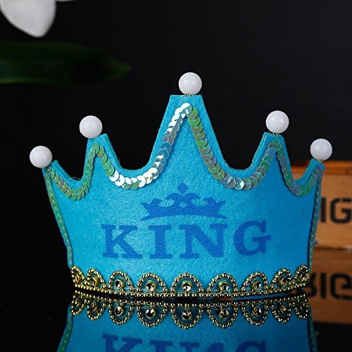 Prince and Princess Birthday Party Hats Crown Headwear Decoration ,LED Light Crown Party Hat for Children Kids Boys and Girls