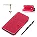 Produktbild Google Pixel XL Hülle, Google Pixel XL Schutzhülle, Alfort 3 in 1 Lederhülle Fashion Design Premium PU Leder Hohe Qualität Tasche Case Cover Kasten Abdeckung Wallet für Google Pixel XL 5.5" Smartphone Funktion Standfunktion Unterstützte Telefone und Magnetverschluss mit Schmetterling ( Rote ) + Alfort Schwarz Stylus Pen + Netter Staub Stecker