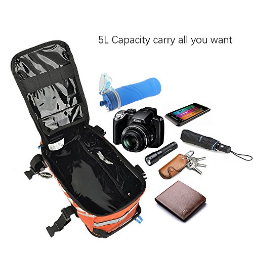 Roswheel 2 in 1 Gepäckträgertasche Radtasche Rucksack Wasserdicht 5 L mit Reflektierendem Band Outdoor (Orange) - 7