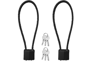 ARRDERLY 2 Stück Kabelschloss Mit Schlüssel, Robustes Vorhängeschloss Mit Langem Bügel Und 4 Schlüsseln, Größerer Schließraum, Für Koffer, Tor, Fahrrad, Garage, Fitnessstudio, Schließfach