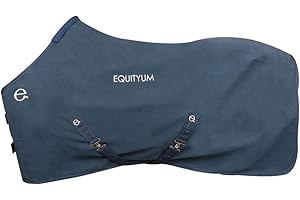 Coperta Cotone Equityum Karyn, Coperta di Ottima Fattura, Utile per Proteggere il Cavallo dagli Sbalzi di Temperatura (162 cm, Blu)