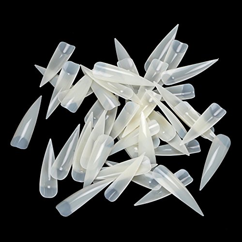 Odstore 500Pcs Long Sharp False Nail Art Tips Acrylic Salon - Natural Color#3-017