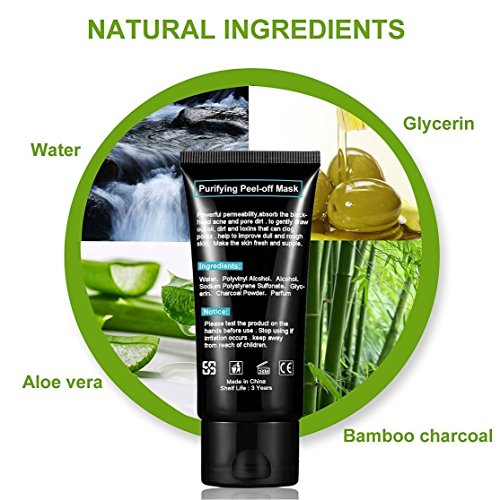Black maske, Peel off maske, Mitesser Maske, Black Mask, Gesichtsmasken Schwarz, Blackhead Remover Mask, CIDBEST® Suction Schwarz Mud Purifying Peel-off-Maske, Tiefenreinigung Mitesser Entferner Anti Akne Öl-Kontrolle Purifying Black Head maske Mitesserentferner - 6