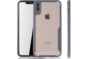 König Design Gris Apple Premium iPhone XS Max Couverture Editon Hybride | Prise en Charge de Recharge sans Fil | de Fines Acrylique Mou Bord de Silicone Gris