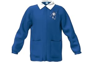 La Primula Verde Grembiule Scuola Elementare Infanzia da Bambino, Blu, Zip con Bottone al Collo, Logo e Senza Logo, dai 6 ai 15 anni.Ideale per la Scuola Primaria, Elementare.