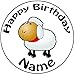 Produktbild Personalisierter Cartoon Schaf Zuckerguss Kuchen Topper / Kuchendekoration - 20 cm Großer Kreis - Jeder Name Und Jedes Alter