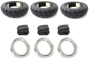 STREETPARTS24 3x Allwetter M+S Reifen 100/90-10 inkl. Schlauch & Felge passend für Piaggio Ape 50 TM TL1T–TL6T ZAPC80 – Ganzjahres-Komplettsatz – Winterreifen mit Felgen für vorne & hinten