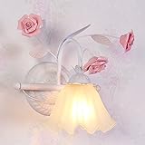 Lámparas de pared modernas / lámpara de pared LED Lámpara de pared Personalidad creativa idílica continental cama para niños chicas coreanas princesa dormitorio matrimonio habitación rosa apliques lámpara de mesilla ,23*28cm apliques de pared