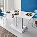 Produktbild Moebella Hochglanz Esstisch Tisch MARBELLA 160x90cm Lack Weiss Säulentisch