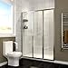 Price comparison product image 1060mm Bifold Shower Enclosure Screen Reversible Folding Glass Door Shower Cubicle with Inline Panel and Shelves
