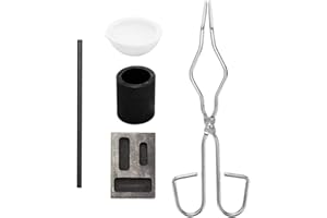 LTKJ Juego de 5 moldes de lingote de grafito, kit de fundición de fundición de antorcha de grafito para joyería de chatarra de metal y oro