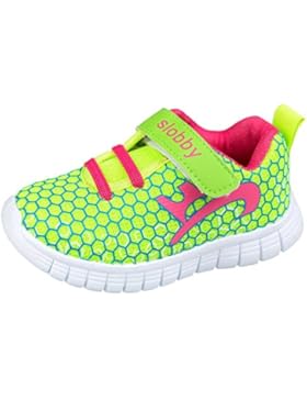 GIBRA® Kinder Sportschuhe, mit Klettverschluss, neongrün/pink, Gr. 22-27