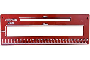 HAJTECH Mail PiP Letter Size Guide Ruler - Large and Small Latter Template - Post Height and Width PPI Template Ruler Tool - 2 Size Measurement (Red)